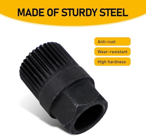 1 PC Generator One-Way Pulley Removal Tool, Generator Pulley 33 Teeth Removal Tool, Auto Repair Parts, Compatible with Volkswagen Audi Benz BMW (Black) in Saudi Arabia