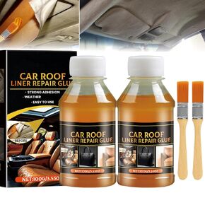 Headliner Repair Glue 100ml, Car Roof Liner Quick Repair Adhesive Glue, Car Roof Fabric Adhesive,Upholstery Glue for Cars(2pcs)