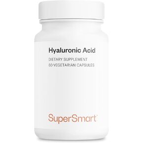 Supersmart - Hyaluronic Acid Supplement 300mg per Day (Sodium Hyaluronate) - High Molecular Weight 1.2 Million Daltons | Non-GMO & Gluten Free - 60 Vegetarian Capsules