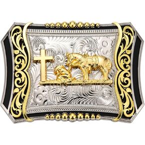Religion Celtic Cross Soaring Eagle Golden Belt Buckle for Men│Christmas Halloween Birthday Belt Buckle Gifts