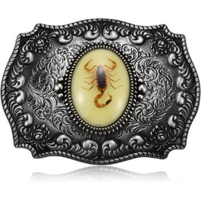 Western Belt Buckle for Men - Native American Cool Novelty 3D Scorpion Animal Belt Buckle, Mens Belt Buckle