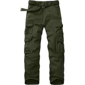 Men's Cargo Pants Cotton Ripstop Hiking Work Pants Comfort Casual Outdoor Pants with Multi Pockets