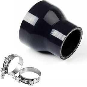 YSIL 2.5" to 3" Reducer Coupler Silicone Hose 4-Ply Reinforced Straight Turbo Intercooler Intake Pipe with T-Bolt Clamps 5MM Thickness