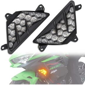 LED Front Turn Signal Light Headlight for Ninja 400 13-24, Motorcycle Blinker Indictor Lamp Daytime Running Lights for Kawasaki Ninja 400 Ninja 300 Ninja 650 Ninja 1000 Accessories 2013-2024
