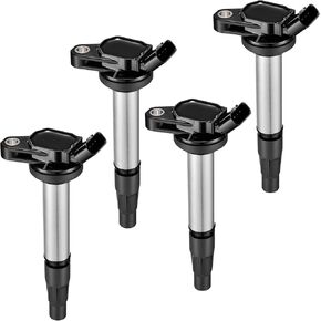 BDFHYK Ignition Coil Pack UF596 and Iridium Spark Plugs 93501 Compatible with Toyota CT200h Corolla Matrix Prius Prius Plug-In Prius V Lexus CT200h Scion xD 1.8L L4, Sets of 4