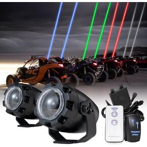 Whip Lights for Side by Side, 2Pcs RGBW Whipless LED Whip Light with Switch & Remote LED Pods Chase Light Antenna Whipless Whip for Polaris UTV ATV Can Am Maverick X3 SXS RZR Golf Cart