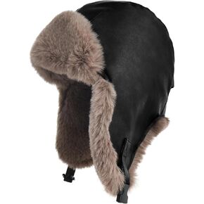 SOMALER Trapper Hat Men Women Winter Ushanka Hats Warm Faux Fur Aviator Trooper Hat