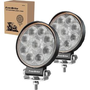 EverBrite 2-Pack Led Pods, 4-1/2Inch 30W Round Flood Lights, Off-Road Led Fog Lights Work Lights, IP67 Waterproof, Car Light for ATV UTV SUV Truck Jeep