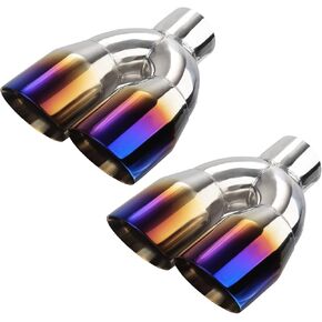 LCGP Dual Exhaust Tip 2.5 inch Inlet 3.5 inch Outlet Universal Car Stainless Steel Angle Cut 2-Packs Tailpipe(left and right)