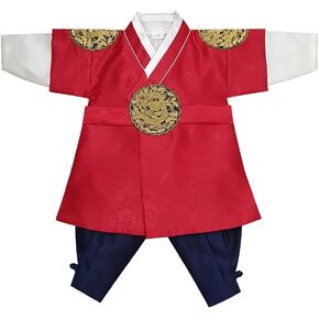 Korean Boy Gold Embroidery Hanbok 100days~10y/o Korean Traditional Dress Baby Boy Kids Hanbok 2 Colors