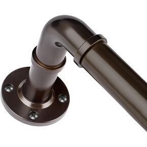 Curtain Rod 32 to 58 Inch, HOTOZON 1 Inch Heavy Duty Industrial Curtain Rods for Windows, Blackout Wrap Around Splicing Curtain Rods for Windows, Antique Bronze