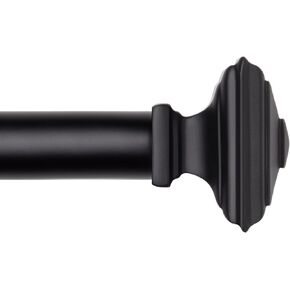 Black Curtain Rod-EUPLAR 1 Inch Long Curtain Rod with Decorative Square Finials, 72-144 Inch Adjustable Window Curtain Rods for Living Room,Kitchen