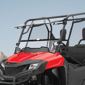 KEMIMOTO UTV Flip Up Windshield Compatible with Pioneer 700/700-4 2014- 2025, Heavy Duty Clear PC Front Windshield, Provide Open, Vented, or Fully Closed, Ventilated Windscreen Accessories