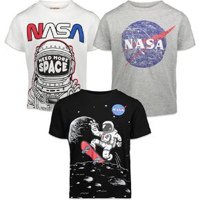 NASA Space Astronaut 3 Pack Pullover T-Shirts Toddler to Big Kid