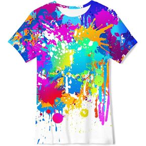 Kids Funny Graphic Polyester Colorful T Shirt for Boys Girls Size 4-14
