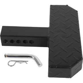 OCPTY Universal Hitch Step Tow Bumper Step 12" Length Black Trailer Hitch Step w/Pin for Pickup Truck Car SUV w/ 2 Inch Receiver