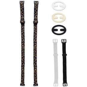 Bra Strap Holders for Slipping,Bra Straps with Bra Strap Clip, Adjustable Decorative Leopard Straps for No Strap Bra