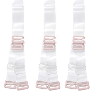 3 Pairs Clear Bra Straps Adjustable, Invisible Non-Slip Bra Straps for Strapless Bra