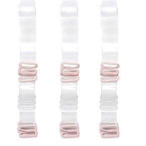 3 Pairs Clear Bra Straps Adjustable, Invisible Non-Slip Bra Straps for Strapless Bra