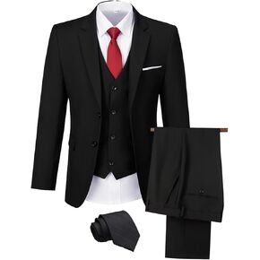 Men's Suit 3 Pieces Slim Fit Wedding Suit for Men Formal Prom Tuxedo Bussiness Suit Jacket Vest Pants with Tie