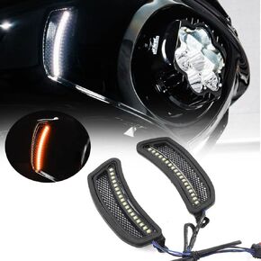 Motorcycle Side Fairings Headlight LED Turn Signal Light Trim Lamp For Harley Low Rider ST FXLRST 2022-2024,Low Rider El Diablo FXRST 2022 Black color