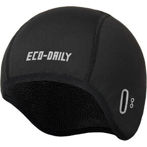 Fleece Skull Cap Helmet Liner with Glasses Holes, Winter Thermal Cycling Cap Hat Beanie, Fits Under Helmets