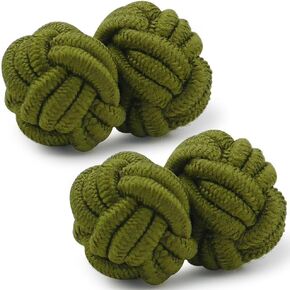 HONEY BEAR Silk Knot Cufflinks Fabric for Mens Shirt for Business Wedding Gift
