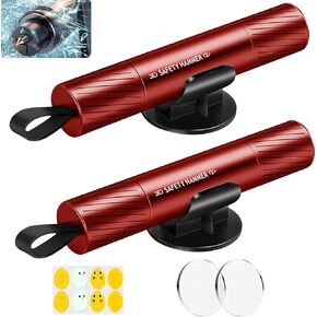 Safety Hammer - 2024 Upgraded Safe Hammer Glass Breaker Under Water, Car Hammer Seatbelt Cutter Window Breaker Emergency Escape Tool,Free Antiskid, Safehammer Glass Breaker for New Cars (2PCS)