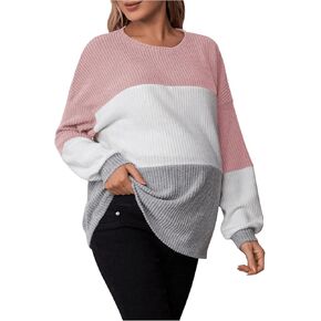 Women's Maternity T Shirts Colorblock Crewneck Ribbed Knit Loose Pregnancy Tops