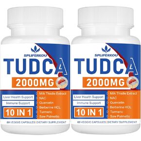 2000mg Tudca Liver Support Supplement, Tudca Bile Salt with Milk Thistle and Nac,120 Capsules for 60 Days,Support for Liver, Detoxification,Immune System