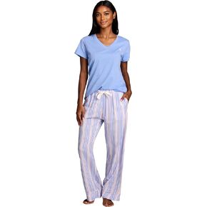 U.S. Polo Assn. Pajama Sets for Women 2 Piece, PJ Sets for Women with Knit Sleep Tee and Woven Pajama Pants with Pockets