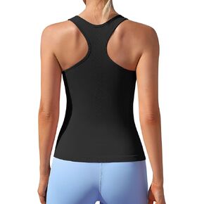 ATTRACO Womens Tank Tops Square Neck Fitted Sleeveless Shirts Seamless Ribbed Basic Top