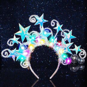 GORTIN Light up Star Headband LED Christmas Headbands Star Costume Headpiece Holiday Xmas Hair Accessories for Women
