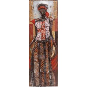 Empire Art Direct "Miss-tic Mixed Media Iron Wall Art، منحوتة جدارية ذات أبعاد مرسومة يدويًا، صممها Primo، ديكور حائط تجريدي، كبير، جاهز للتعليق، 60 بوصة × 20 بوصة