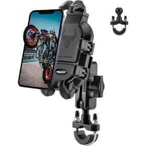 ROCKBROS Motorcycle Phone Mount with Vibration Dampener, Universal Motorcycle Cell Phone Holder Handlebar Phone Mount for Motorcycle Bike Bicycle Scooter ATV 4.7''-7.1'' Phones(Handlebar Mount)