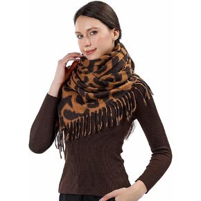 Wander Agio Womens Warm Scarf Pashmina Shawls and Wraps Large Winter Blanket Cashmere Scarves for Women Print Classic Leopard