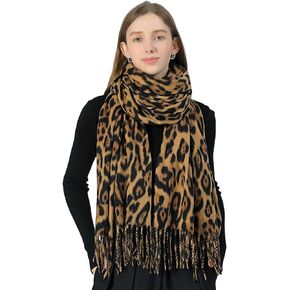 Wander Agio Womens Warm Scarf Pashmina Shawls and Wraps Large Winter Blanket Cashmere Scarves for Women Print Classic Leopard in Kuwait