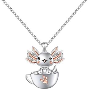 M&Ostyle Cute Axolotl Necklace for Girls Boys Crystal Pendant Necklaces Gifts Jewelry Gifts for Girls Daughter Boys Son Granddaughter Niece Birthday Christmas Graduation Gift
