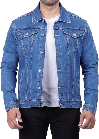 Decrum Jean Jacket للرجال - سترات الدينيم الرجالية العصرية على طراز سائق الشاحنة in Kuwait