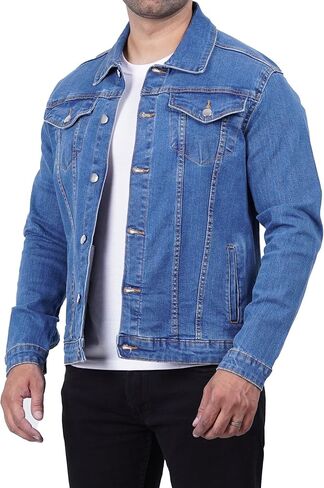 Decrum Jean Jacket للرجال - سترات الدينيم الرجالية العصرية على طراز سائق الشاحنة in Kuwait