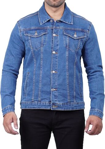Decrum Jean Jacket للرجال - سترات الدينيم الرجالية العصرية على طراز سائق الشاحنة in Kuwait