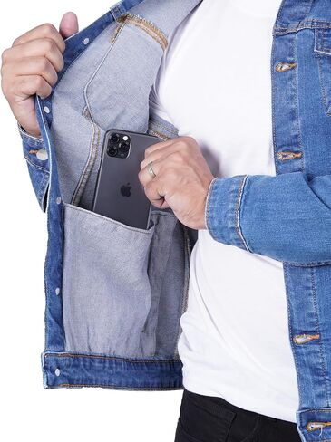 Decrum Jean Jacket للرجال - سترات الدينيم الرجالية العصرية على طراز سائق الشاحنة in Kuwait