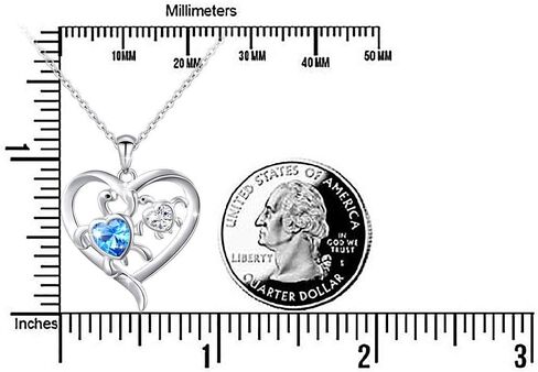 Mother Daughter Necklace Sterling Silver Sea Turtles/Bunny Rabbits/Axolotl/Otter/Llama Cute Animal Mother Son Necklace Turtle Motherhood Jewelry Mother's Day Gifts for Mother Wife Daughter Women in Kuwait