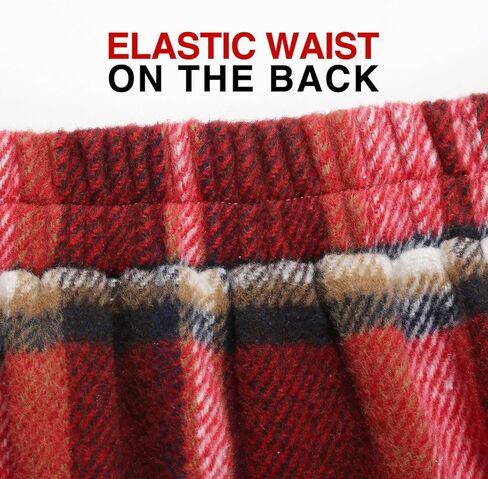 IDEALSANXUN Womens Wool Plaid Mini Skirt Fall Winter High Elastic Waist Short Pencil Skirt in Saudi Arabia