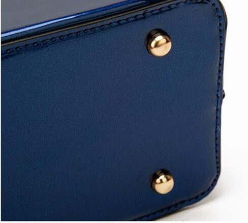 Patent Leather Dome Satchel Purse Zip-around Handbag Multi-Pocket Shoulder Bag Shiny Large Top-handle Shell Bag in Saudi Arabia