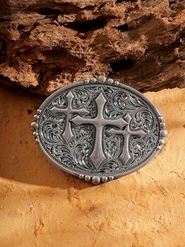 HAQUIL Vintage Cross Belt Buckle Gift Jewelry Punk Western Antique Belt Buckle in Saudi Arabia
