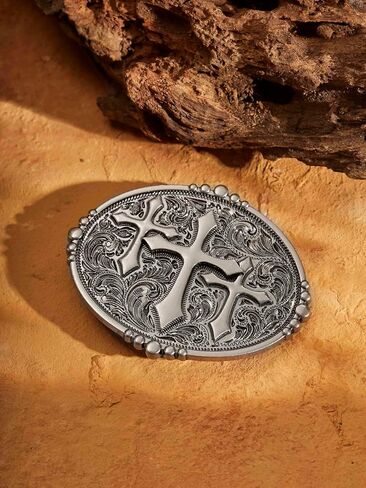 HAQUIL Vintage Cross Belt Buckle Gift Jewelry Punk Western Antique Belt Buckle in Saudi Arabia