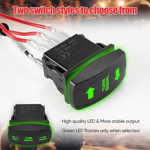 مجموعة إشارة الانعطاف ATV UTV السلكية مسبقًا، مجموعة قانونية عالمية للشارع مع مفتاح هزاز وصمام مرحل، متوافقة مع Polaris RZR Ranger Turbo Can-Am SxS، (مفتاح رأسي وأفقي) in Kuwait