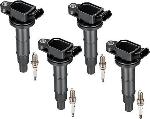 BDFHYK Ignition Coil UF333 & Spark Plug 7092 compatible with 2.4L L4 Scion Toyota TC Camry Corolla Highlander Matrix RAV4 Solara Lexus HS250h Scion xB tC Pontiac Vibe,Set of 4 in Saudi Arabia