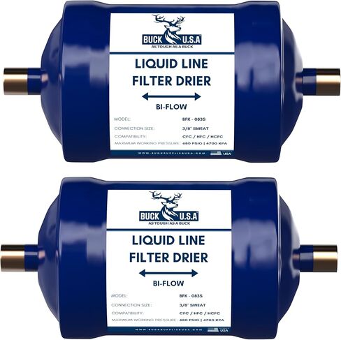 Buck Single Flow Refrigerant Liquid Line Filter Drier 3/8" ODF Sweat BDML-083S - Compatible with CFC, HCFC, HFC - Straight Cool Air Conditioners (1-5 Tons) in Kuwait